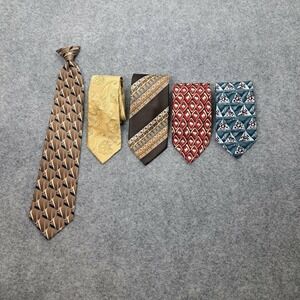 L,ot of 5 Mens ties Geometric & Paisley patterns multicolor classic Neckties